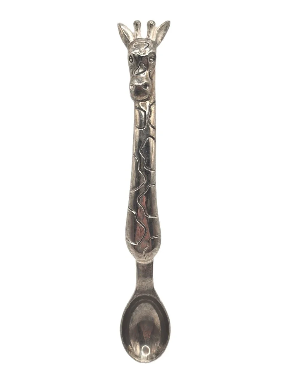 Godinger Giraffe Handle Silver Plated Baby Spoon - Novelty Animal Spoon